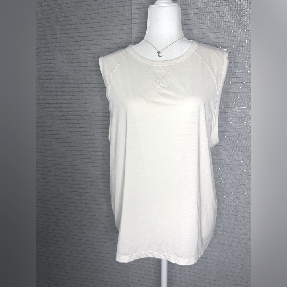 Fabletics Women’s Micha Muscle Tank Top, cream, xl